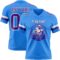 PowderBlue0363-1 Custom Powder Blue Purple-White Authentic Football Jersey