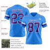 Custom Powder Blue Purple-White Authentic Football Jersey