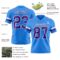 PowderBlue0363-2 Custom Powder Blue Purple-White Authentic Football Jersey