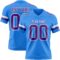 PowderBlue0363 Custom Powder Blue Purple-White Authentic Football Jersey
