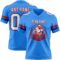 PowderBlue0365-1 Custom Powder Blue White Royal-Red Authentic Football Jersey