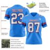 Custom Powder Blue White Royal-Red Authentic Football Jersey