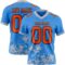 PowderBlue0366_f69b9a84-3321-4cd3-b38c-fe7bf5ee24c5 Custom Powder Blue Orange Gray-Black 3D Pattern Splash Authentic Football Jersey
