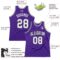 Custom Purple White-Gray Authentic Throwback Basketball Jersey