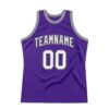 Custom Purple White-Gray Authentic Throwback Basketball Jersey