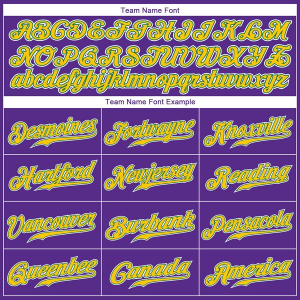 Custom Purple Gold-Kelly Green Authentic Baseball Jersey
