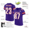 Purple0135-1 Custom Purple White-Red Mesh Authentic Football Jersey
