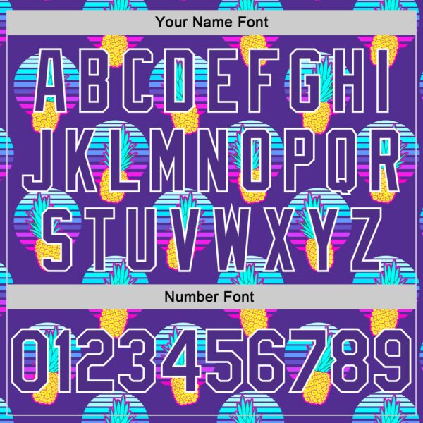 Custom Purple Purple-White 3D Pattern Design Pineapples Authentic Basketball Jersey