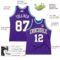Custom Purple White-Teal Authentic Throwback Basketball Jersey