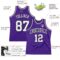 Custom Purple White-Black Authentic Throwback Basketball Jersey