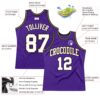 Custom Purple White-Old Gold Authentic Throwback Basketball Jersey
