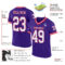 Purple0256-1 Custom Purple White-Red Mesh Authentic Throwback Football Jersey