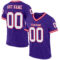 Purple0256 Custom Purple White-Red Mesh Authentic Throwback Football Jersey