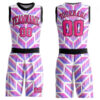 Purple0258 Custom Purple Pink-Black Round Neck Sublimation Basketball Suit Jersey