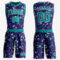 Custom Purple Aqua-White Music Festival Round Neck Sublimation Basketball Suit Jersey