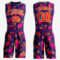 Custom Purple Orange-Gold Music Festival Round Neck Sublimation Basketball Suit Jersey