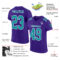 Purple0290-1 Custom Purple Aqua-White Mesh Authentic Football Jersey