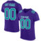 Purple0290 Custom Purple Aqua-White Mesh Authentic Football Jersey