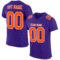 Purple0292 Custom Purple Orange-White Mesh Authentic Football Jersey