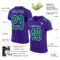 Purple0293-1 Custom Purple Kelly Green-White Mesh Authentic Football Jersey