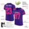 Purple0316-1 Custom Purple Hot Pink-Black Mesh Authentic Football Jersey