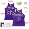 Custom Purple Purple-Cream Authentic Throwback Basketball Jersey