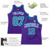 Custom Purple Teal-White Authentic Throwback Basketball Jersey