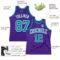 Custom Purple Teal-White Authentic Throwback Basketball Jersey