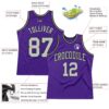 Custom Purple Gray-Black Authentic Throwback Basketball Jersey