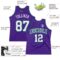Custom Purple White Black-Teal Authentic Throwback Basketball Jersey