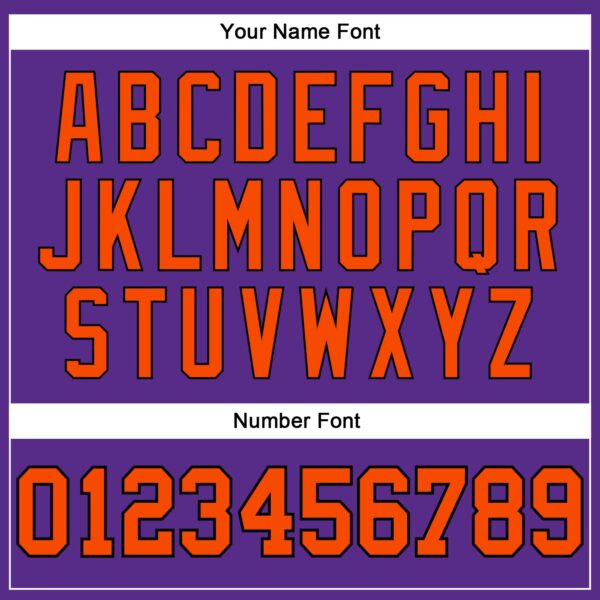 Custom Purple Black Pinstripe Orange Authentic Basketball Jersey