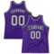 Custom Purple Black Pinstripe Gray Authentic Basketball Jersey