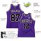 Custom Purple Black Pinstripe Black-Cream Authentic Basketball Jersey