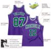 Custom Purple White Pinstripe Kelly Green Authentic Basketball Jersey
