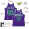 Custom Purple White Pinstripe Kelly Green Authentic Basketball Jersey