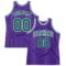 Custom Purple White Pinstripe Kelly Green Authentic Basketball Jersey