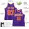 Custom Purple White Pinstripe Orange Authentic Basketball Jersey