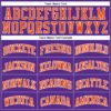 Custom Purple White Pinstripe Orange Authentic Basketball Jersey
