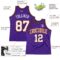 Custom Purple White Orange-Black Authentic Throwback Basketball Jersey