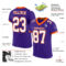 Purple0444-1 Custom Purple White-Orange Mesh Authentic Football Jersey