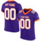 Purple0444 Custom Purple White-Orange Mesh Authentic Football Jersey