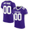 Custom Purple White-Gray Mesh Authentic Football Jersey