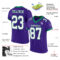 Purple0448-1 Custom Purple White-Kelly Green Mesh Authentic Football Jersey