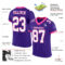 Purple0451-1 Custom Purple White-Pink Mesh Authentic Football Jersey