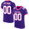 Purple0451 Custom Purple White-Pink Mesh Authentic Football Jersey