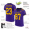 Purple0454-1 Custom Purple Gold-Black Mesh Authentic Football Jersey