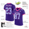 Purple0457-1 Custom Purple Light Blue-Pink Mesh Authentic Football Jersey
