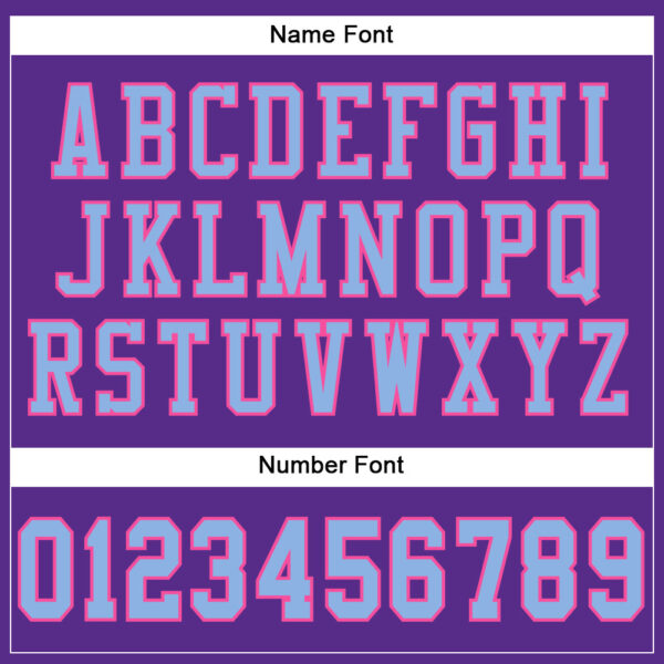 Purple0457-3 Custom Purple Light Blue-Pink Mesh Authentic Football Jersey