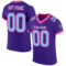 Purple0457 Custom Purple Light Blue-Pink Mesh Authentic Football Jersey
