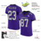 Purple0458-1 Custom Purple Gray-Black Mesh Authentic Football Jersey